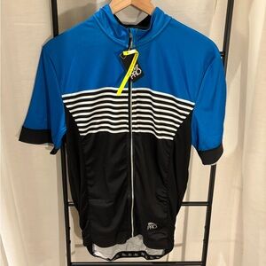 Men's Blue and Black Crivit Pro Cycling Jersey, Size Large 42/44, NWT